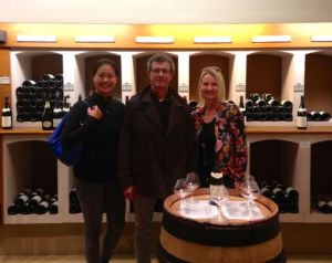 Wine tasting with Sibyl and tour guide Francois
